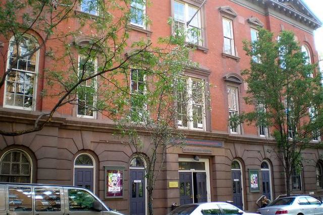 The facade of the the Lesbian, Gay, Bisexual &amp; Transgender Community Center in Manhattan
